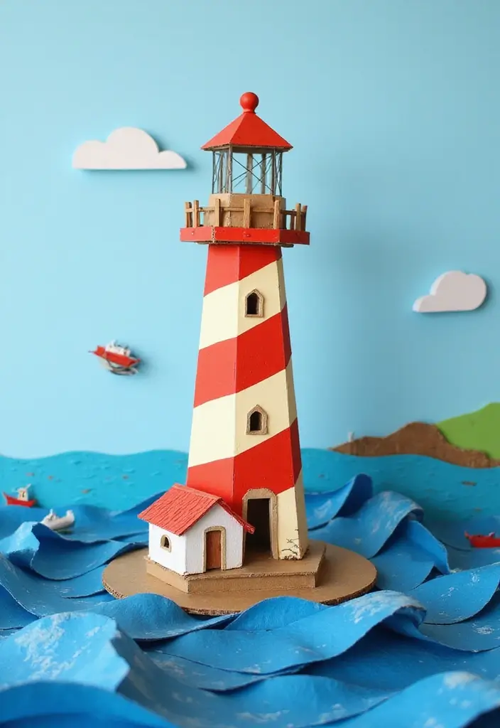 30 Paper House Crafts DIY Projects That Spark Imagination - 29. Lighthouse Adventure