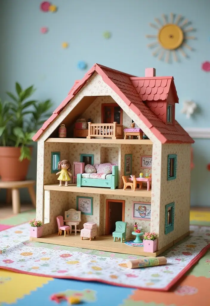 30 Paper House Crafts DIY Projects That Spark Imagination - 3. Classic Paper Dollhouse
