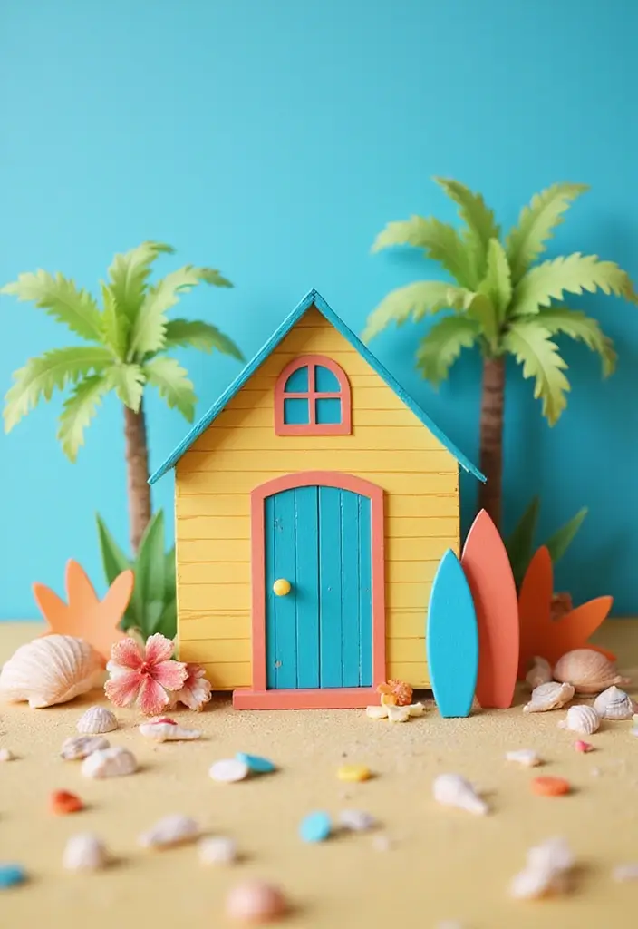 30 Paper House Crafts DIY Projects That Spark Imagination - 5. Cozy Beach Hut