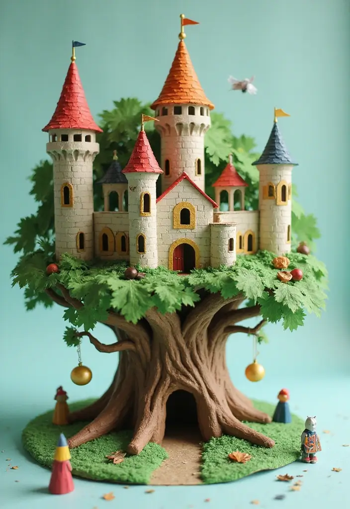 30 Paper House Crafts DIY Projects That Spark Imagination - 8. Magical Treehouse Castle