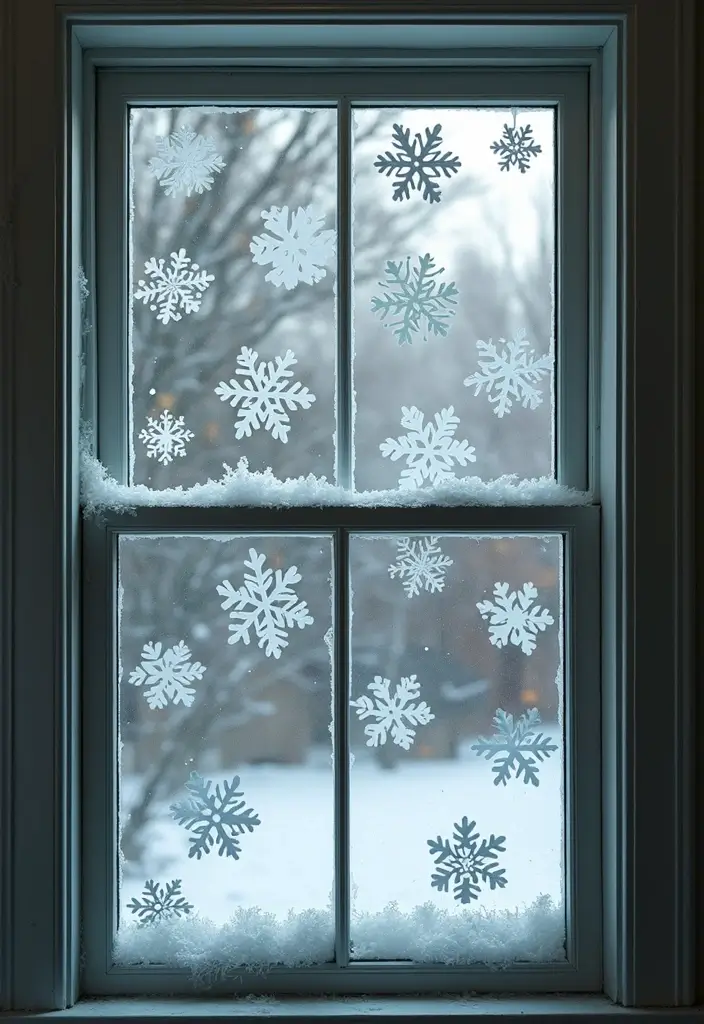 30 Paper Snowflake Crafts DIY Projects for Winter Magic - 11. Winter Window Decorations