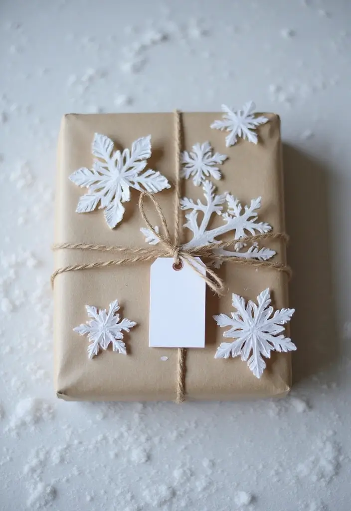 30 Paper Snowflake Crafts DIY Projects for Winter Magic - 13. Snowflake Gift Wrap