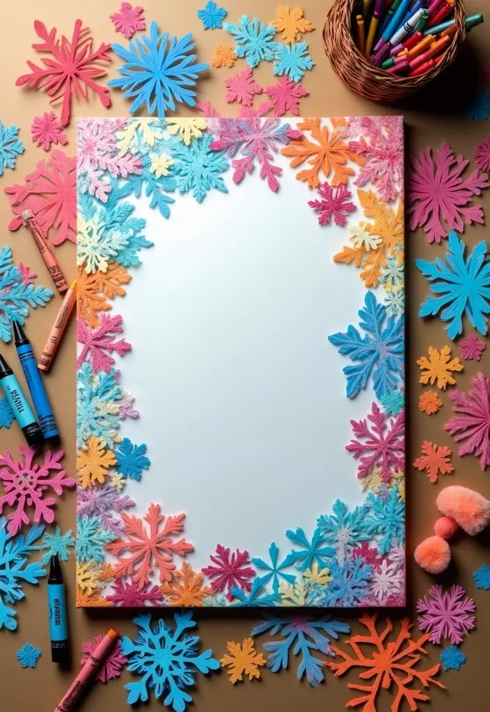 30 Paper Snowflake Crafts DIY Projects for Winter Magic - 20. Snowflake Art Collage