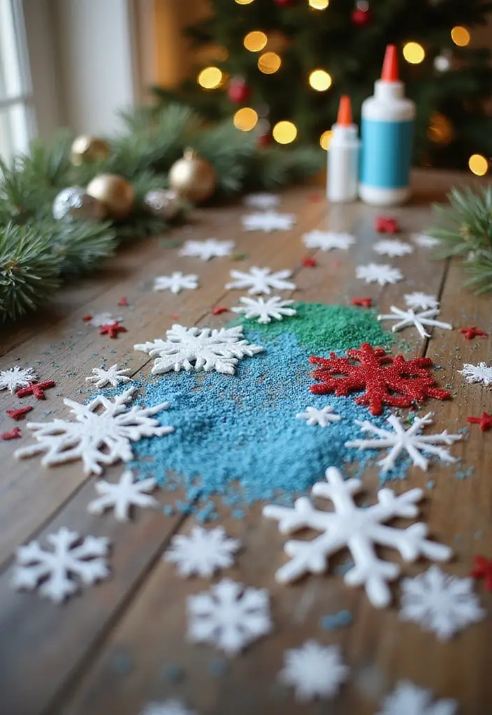 30 Paper Snowflake Crafts DIY Projects for Winter Magic - 3. Glittered Snowflakes