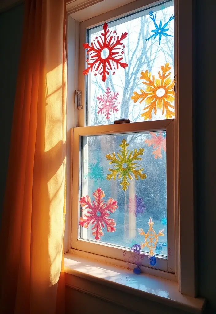 30 Paper Snowflake Crafts DIY Projects for Winter Magic - 8. Stained Glass Snowflakes