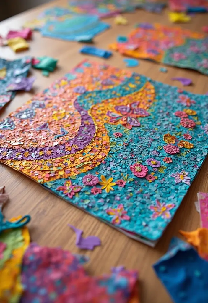 30 Paper Toys DIY Crafts That Bring Imagination to Life - 21. Paper Mosaic Art