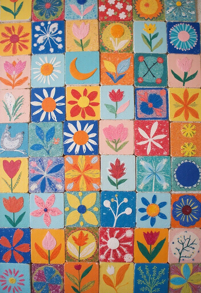 30 Recycled Paper Crafts DIY Ideas That Help the Planet - 25. DIY Paper Tiles Art