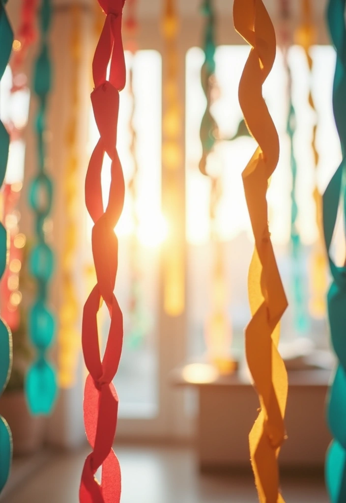 30 Recycled Paper Crafts DIY Ideas That Help the Planet - 27. Paper Chain Decorations