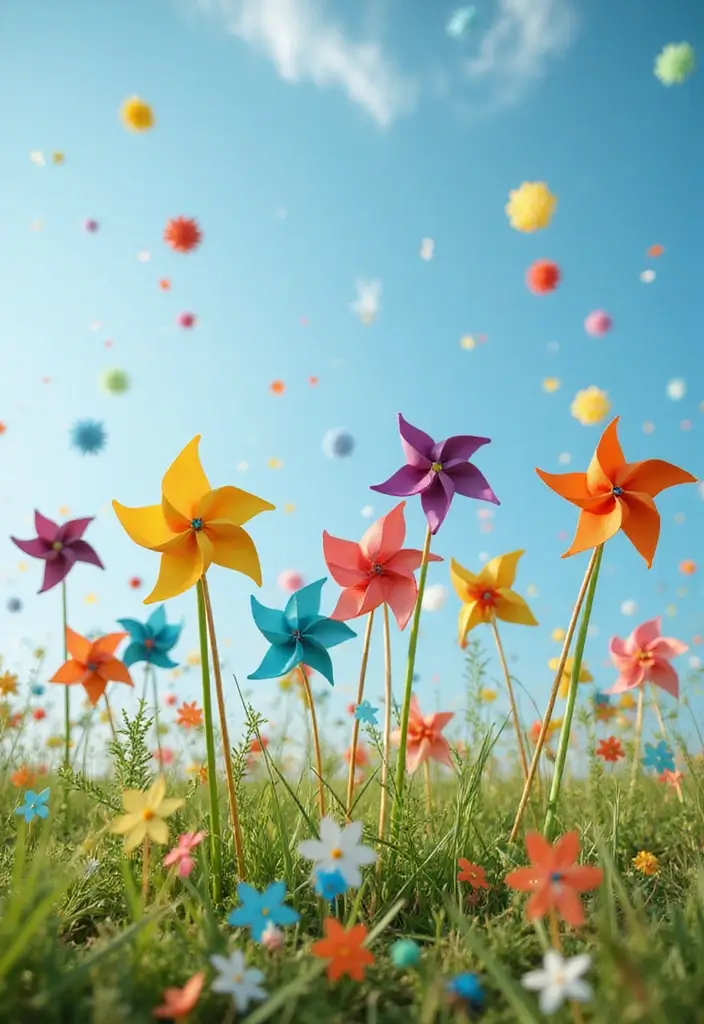 30 Recycled Paper Crafts DIY Ideas That Help the Planet - 28. Paper Pinwheel Toys