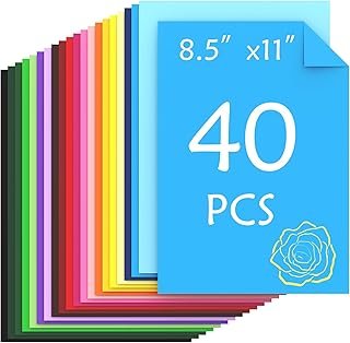 Ftumertly 40 Sheets Colored Cardstock, 20 Assorted Colors 180gsm/65lb Ca...