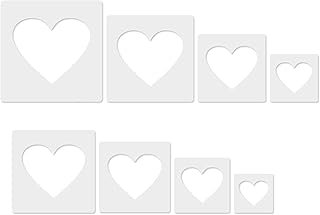 8-Piece Heart Stencil Set - Large to Small Sizes, Ideal for Spray Painti...