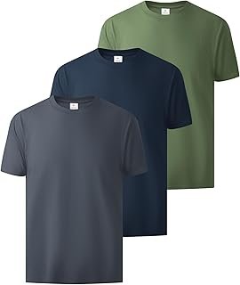 ZITY 3 Pack Men's T-Shirts Cotton Crew Neck Oversized Basic Tee Short Sl...