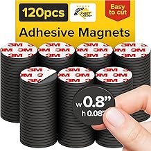 X-bet MAGNET Round Flexible Magnets with Adhesive Backing - (120pcs 0.8