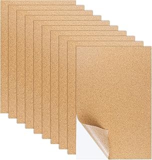 10 PCS Self-Adhesive Cork Sheet, 11.8 X 8.26 Inch Cork Sheet with Strong...