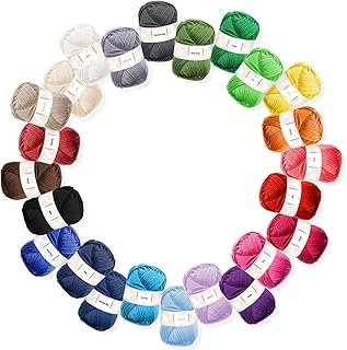 Soft Acrylic Yarn for Crocheting - 2400 Yards Crochet Yarn for Crochetin...