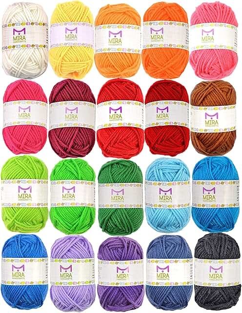 20 Acrylic Yarn Skeins - 438 Yards Multicolored Yarn in Total – Great Cr...