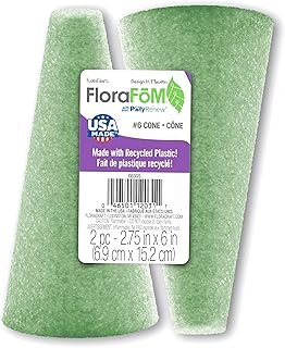 FloraCraft FloraFōM 2 Piece Cone 2.75 Inch x 6 Inch Green