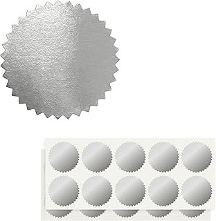 2 inch Round Silver Foil Stickers for Embossing 200 Pcs, Wmiwulien Blank...