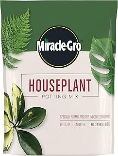 Miracle-Gro Houseplant Potting Mix: Fertilized, Perlite Soil for Indoor ...