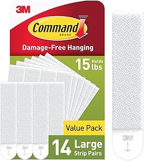 Command 15 lb Large Picture Hanging Strips 14 Pairs (28 Command Strips),...
