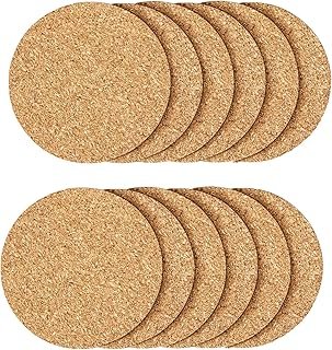 12 Pcs Cork Coaster for Drink, Absorbent Heat Resistant Reusable Tea or ...