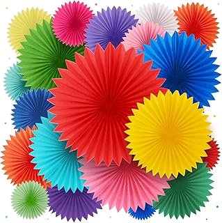 Colorful Paper Fans - Rainbow Party Decorations - Happy Birthday Decorat...