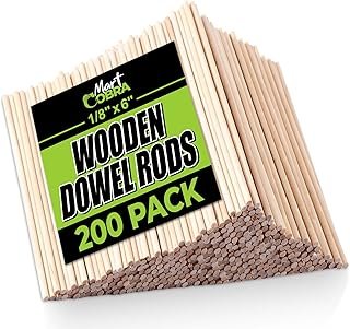 Mart Cobra Wooden Dowel Rods - 200 Pack– 1/8