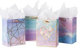 Loveinside Medium Size Gift Bags-Colorful Marble Pattern Gift Bag with T...