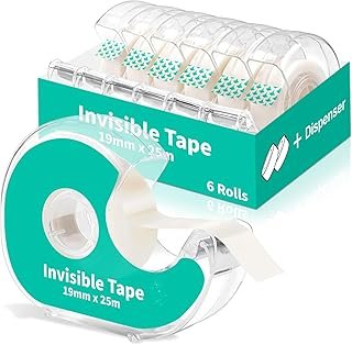 Invisible Clear Tape Bulk with Dispenser, 6 Pack Transparent Tapes Frost...
