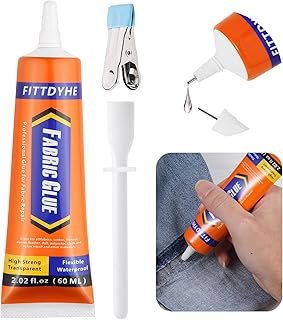 Fabric Glue Permanent, 60 ML Washable Clear Clothing Glue, Super Fabric ...