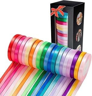 500 Yard Fabric Ribbon Satin Ribbon Rolls Silk Satin Roll, 25 Yard/Rolls...
