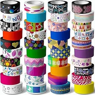 40 Rolls Washi Tape Set - 15 mm Wide Colored Masking Tape for Kids, Deco...