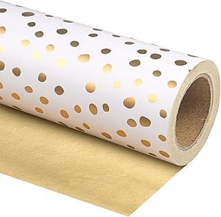 WRAPAHOLIC Reversible Wrapping Paper - Mini Roll - 17 Inch X 33 Feet - G...