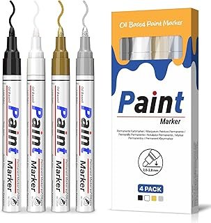 Paint Pens-4 Colors Permanent Oil Based Paint Markers, Quick Dry, Waterp...