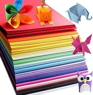 Origami Paper, Pack of 200 Sheets - 20 Vivid Colors - Double Sided - 6 I...