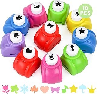 LOVEINUSA 10 Pack Multicolored Shape Paper Hole Punch Craft Set for DIY ...