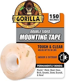 Gorilla Tough & Clear Double Sided Mounting Tape, Clear Tape, 1