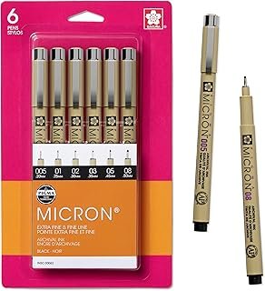 SAKURA Pigma Micron Fineliner Pens - Archival Black Ink Pens - Pens for ...