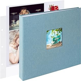 12x12 Inch Large 3 Ring DIY Scrapbook Photo Album Journal with 30 Plasti...