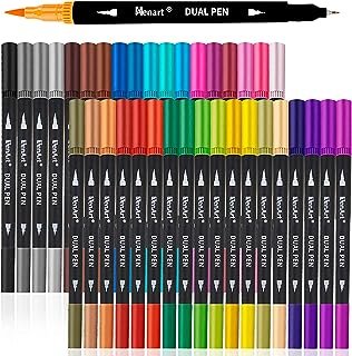 Dual Markers Brush Pens, 36 Fine Point Art Marker, Double Tip Colored Pe...