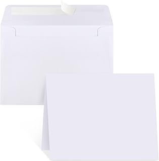 Joyberg Blank Cards and Envelopes 4x6, 30 Pack White Invitation Cardstoc...