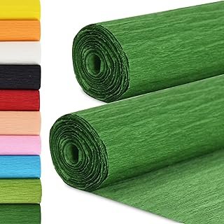 BEISHIDA Dark Green Crepe Paper Roll, 9.8 Inch Wide 8ft Long Crepe Paper...