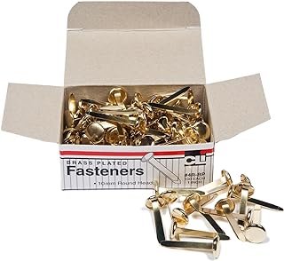 Charles Leonard Fasteners, Round Head, Brass Plated, 1 Inch Shank, 10 MM...