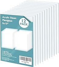 Egofine Plexiglass Sheets Acrylic Sheets 12 Pack of 8x10’’ 0.04 Thick Cl...