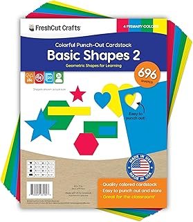 Basic Shapes 2: Hearts, Stars, Hexagons, Rectangles, 696 Pieces US Made ...
