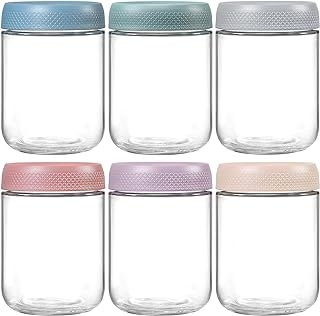 NETANY 6-pack 16 oz Overnight Oats Containers with Lids, Glass jars with...