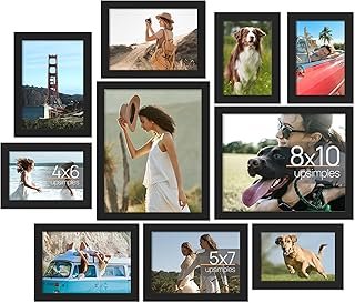 upsimples 10 Pack Picture Frames Collage Wall Decor for Mounting or Tabl...