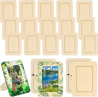 RYKOMO 20 Pack Wooden Picture Frames for Crafts, 4 x 6 Inch DIY Wood Pic...