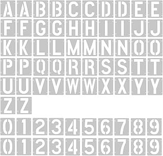 2 Pack - 2 Inch Letter Stencils Set, 72 Reusable Stencils for Painting O...