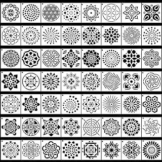 Augshy Mandala Stencils, 56 Pack Mandala Dot Painting Stencils for DIY R...